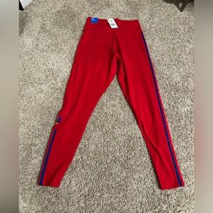 Red Adidas Leggings- Medium